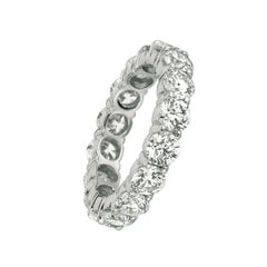 4.80 Carat Natural Diamond Eternity Ring G SI 18 Karat White Gold, 16 Stones