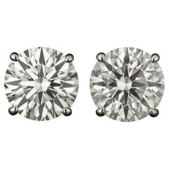 4.80 Carat Natural Earth Mined Round Brilliant Diamond Stud Earrings (Boucles d'oreilles diamant rond brillant)