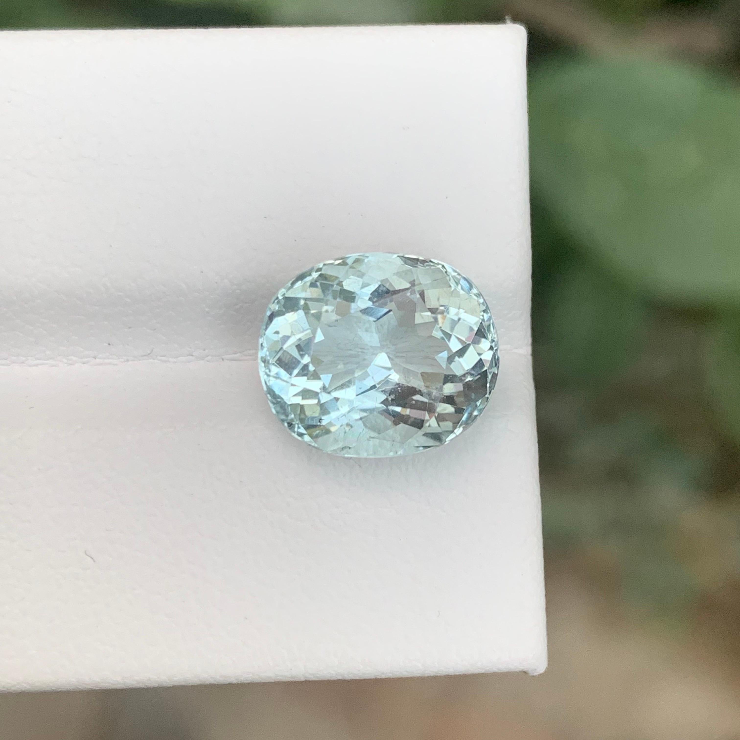 4,80 Karat Natürlicher loser Aquamarin Ovalform Edelstein im Angebot 4