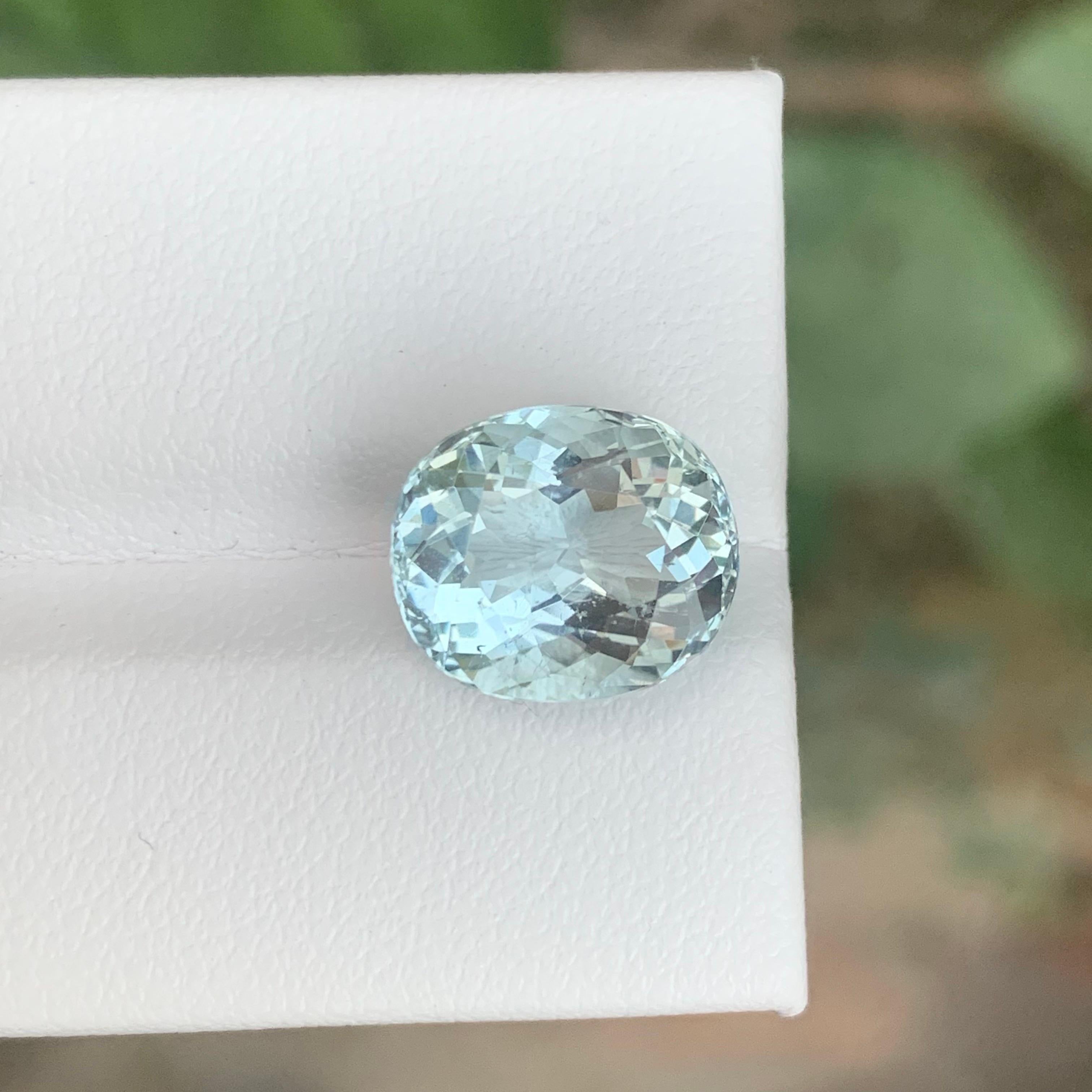 4,80 Karat Natürlicher loser Aquamarin Ovalform Edelstein im Angebot 5