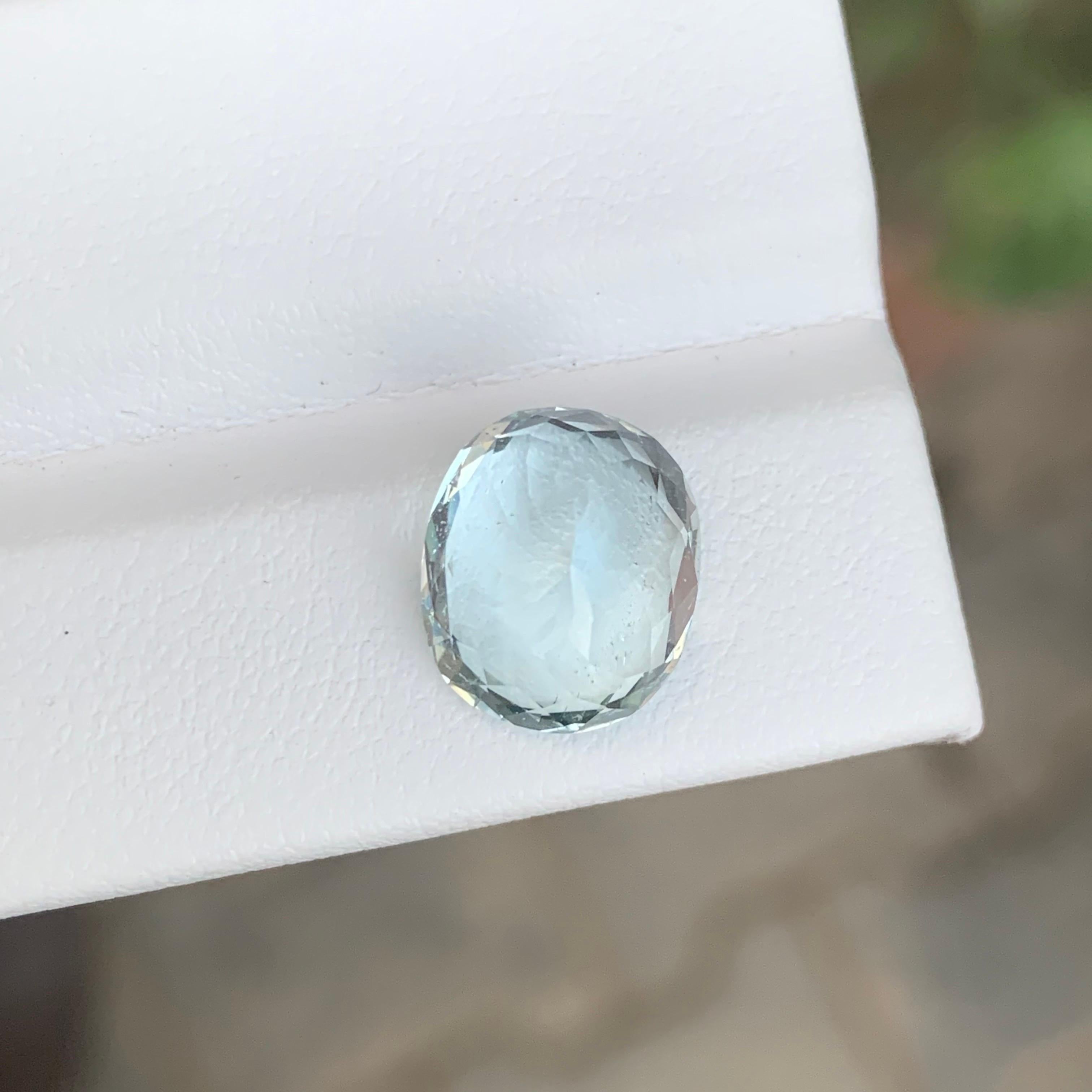 4,80 Karat Natürlicher loser Aquamarin Ovalform Edelstein im Angebot 7