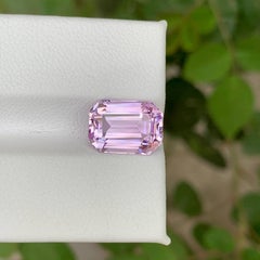 4.80 Carat Natural Loose Baby Pink No Heat Kunzite Emerald Cut Afghan Gemstone (pierre précieuse afghane)