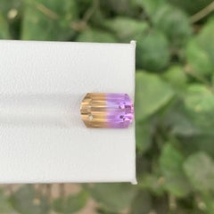 4.80 Carat Natural Loose Bi Color Ametrine Stone Emerald Cut Bolivian Gemstone