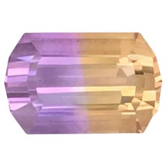 4.80 Carat Natural Loose Bi Color Ametrine Stone Emerald Cut Bolivian Gemstone