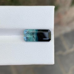4.80 Carat Natural Loose Bi Colour Tourmaline Emerald Shape Gemstone