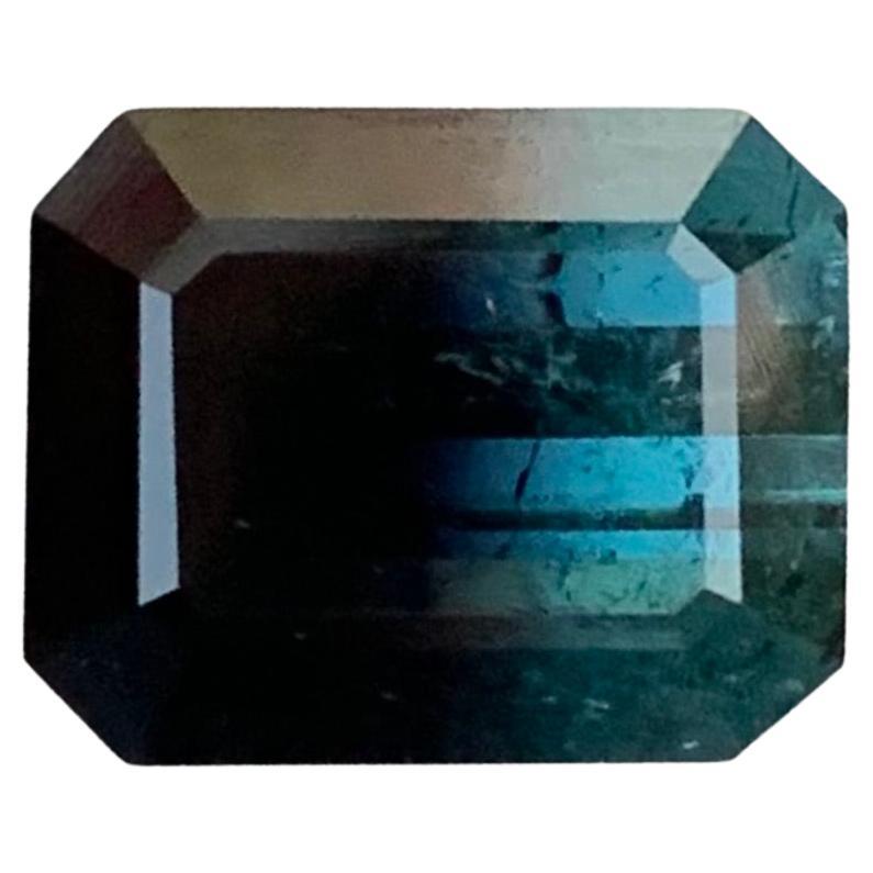 4.80 Carat Natural Loose Bi colour Tourmaline Emerald Shape Gemstone