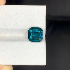 4.80 Carat Natural Loose Deep Blue Tourmaline Stone Cushion Cut Afghan Gemstone