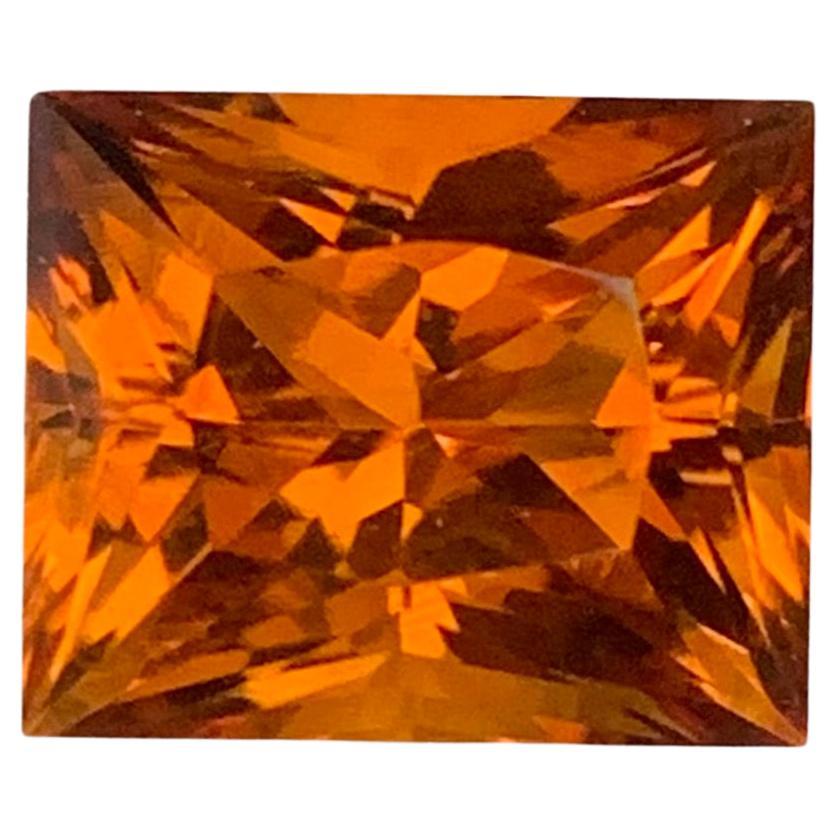 4.80 Carat Natural Loose Maraba Citrine Princess Cut Gemstone From Brazil For Sale