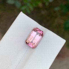 4.80 Carat Natural Loose Pink Tourmaline Emerald Shape Gemstone