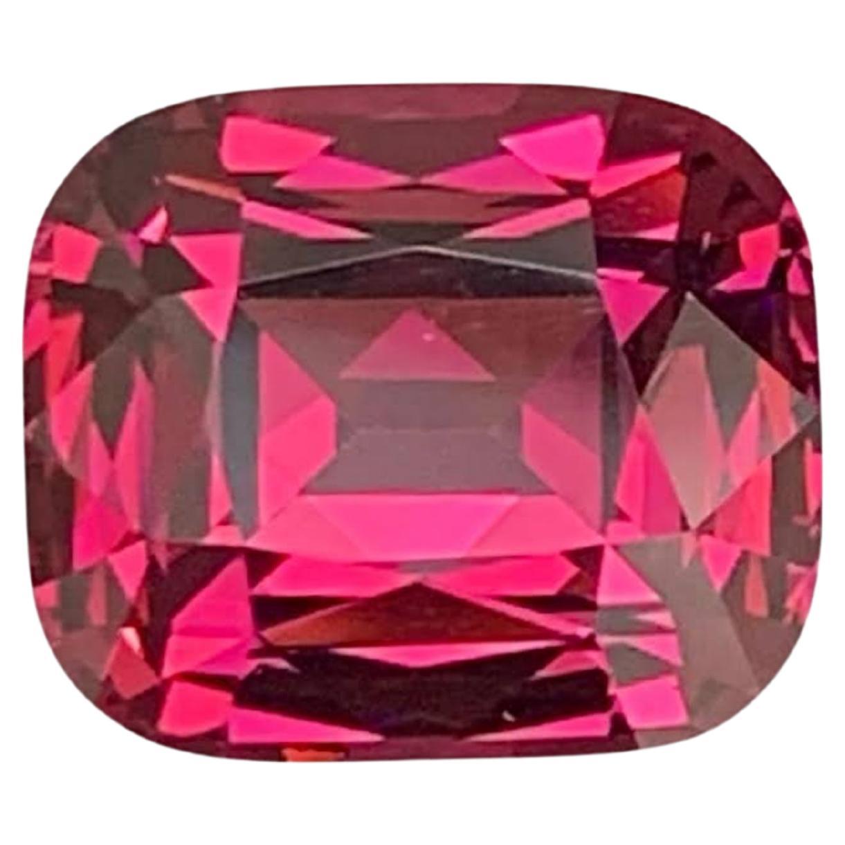4.80 Carat Natural Loose Pinkish Red Garnet Stone Cushion Cut Tanzanian Gemstone