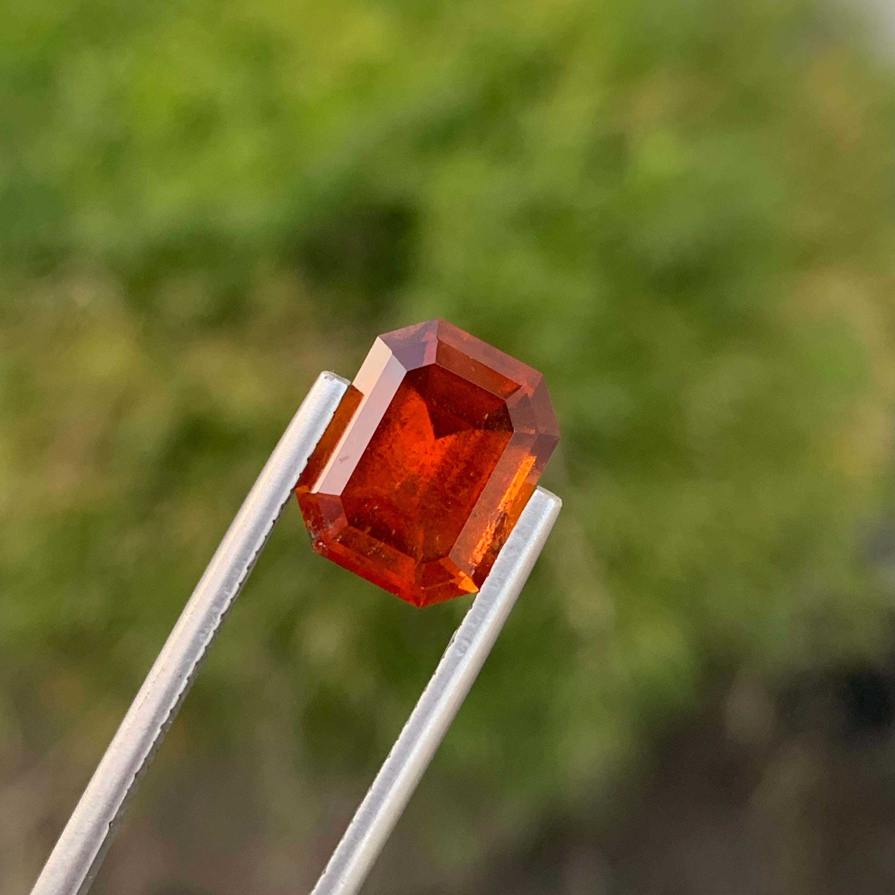 4.80 Carat Natural Loose Spessartine Garnet Emerald Shape Gem For Jewellery  For Sale 5