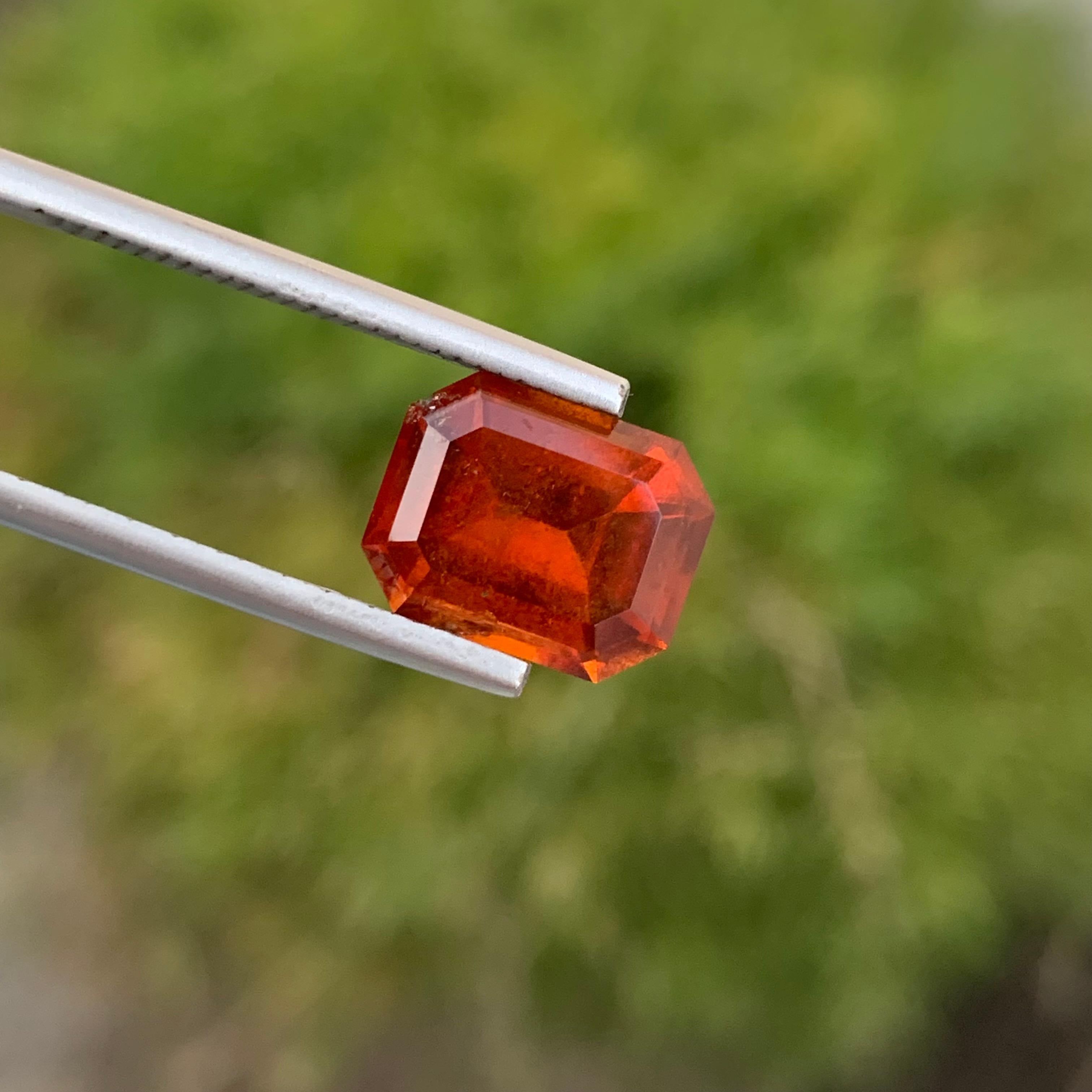 4.80 Carat Natural Loose Spessartine Garnet Emerald Shape Gem For Jewellery  For Sale 6