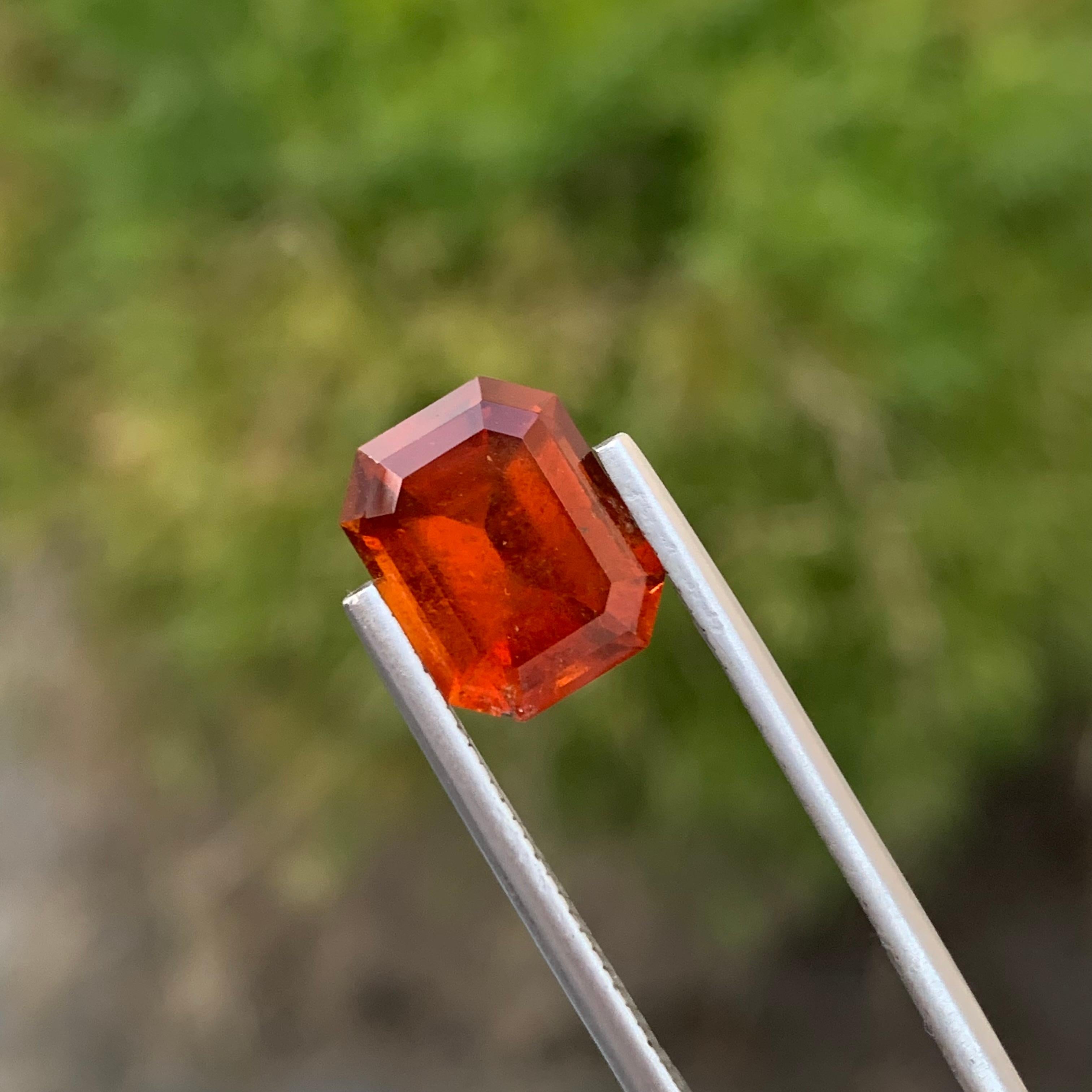 4.80 Carat Natural Loose Spessartine Garnet Emerald Shape Gem For Jewellery  For Sale 8