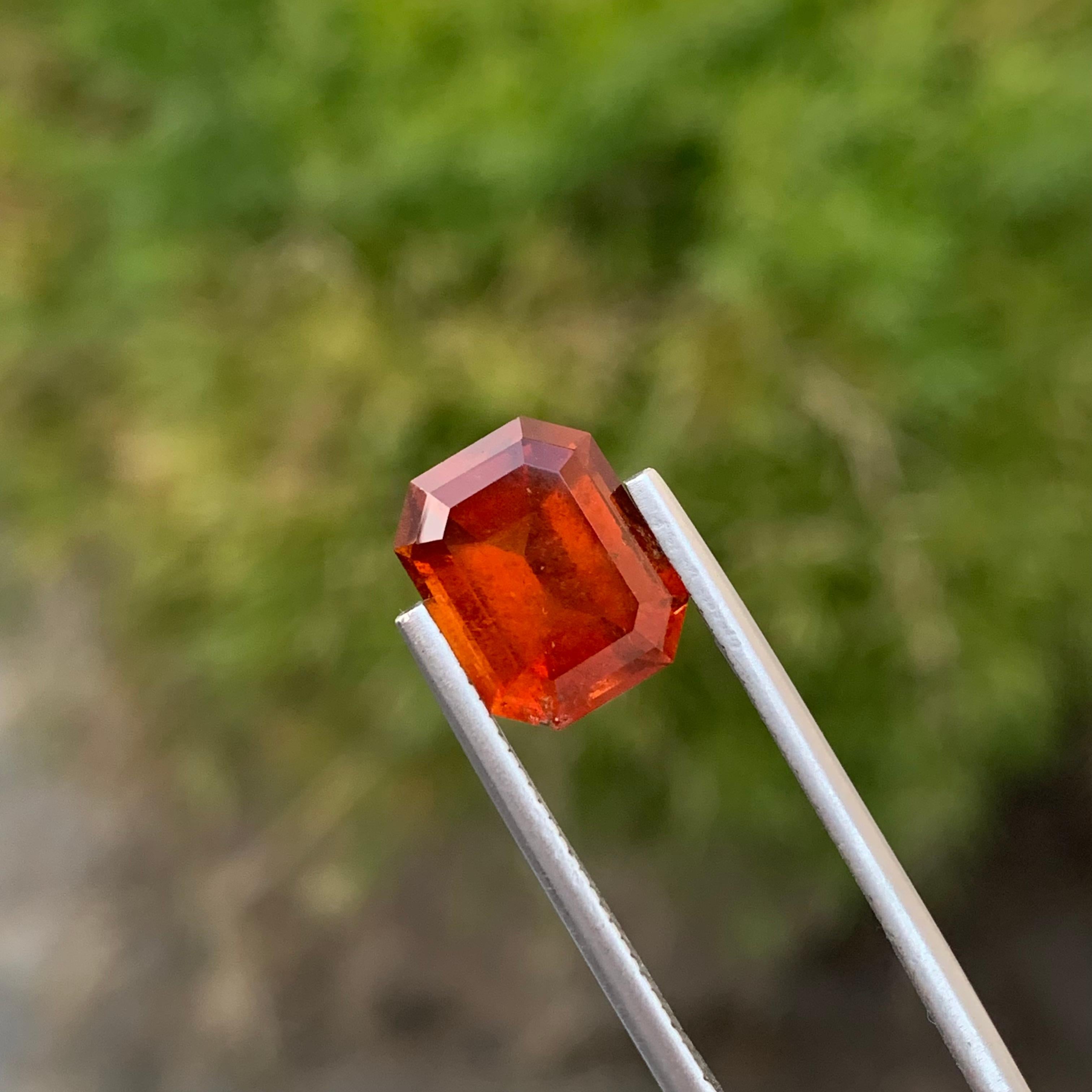 4.80 Carat Natural Loose Spessartine Garnet Emerald Shape Gem For Jewellery  For Sale 9