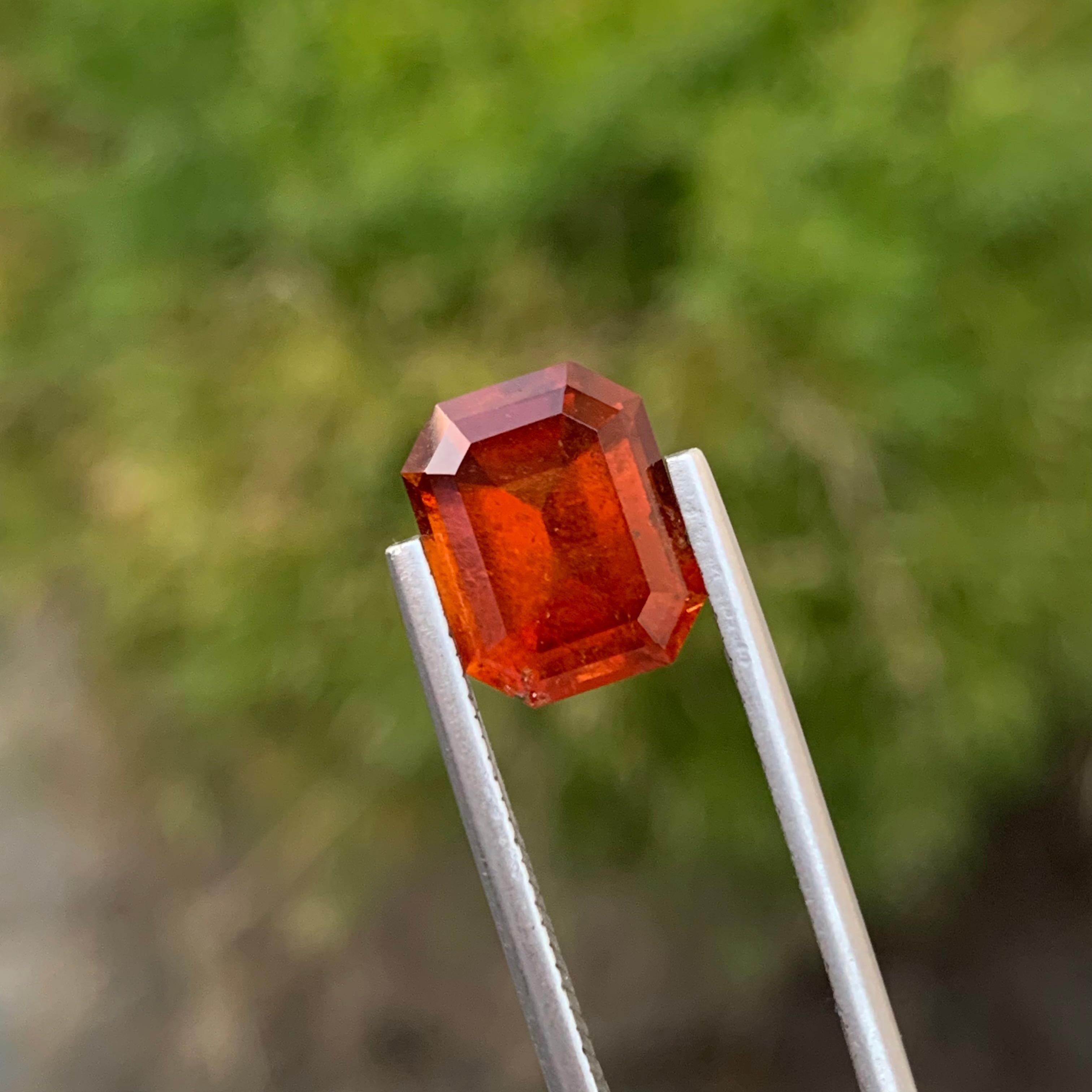 4.80 Carat Natural Loose Spessartine Garnet Emerald Shape Gem For Jewellery  For Sale 10