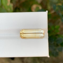 4.80 Carat Natural Loose Yellow Golden Citrine Emerald Cut Brazilian Gemstone
