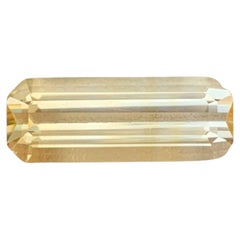4.80 Carat Natural Loose Yellow Golden Citrine Emerald Cut Brazilian Gemstone