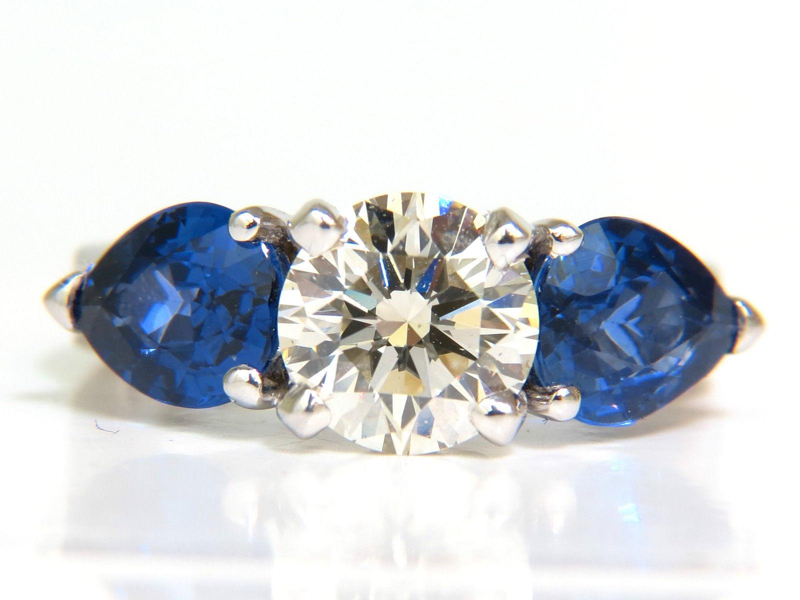 4.80 Carat Natural Sapphires Diamond Ring Three-Stone Classic In New Condition In New York, NY