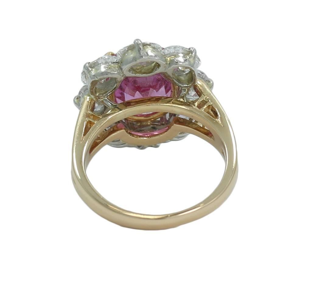 4.80 Carat Oscar Heyman Pink Sapphire and Diamond Ring F-G/VVS In Excellent Condition For Sale In Naples, FL