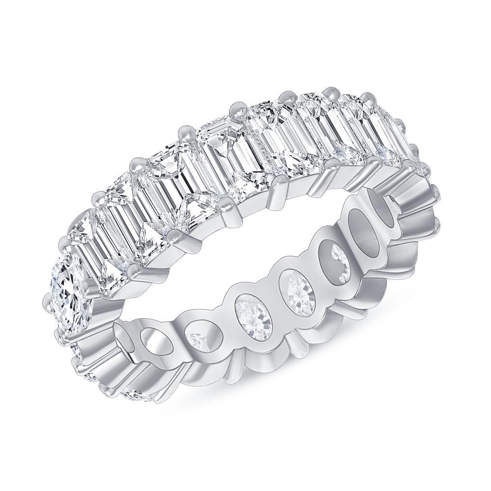 For Sale:  4.80 Carat Oval, Emerald, and Round Cut Diamond Eternity Band H, VS 4