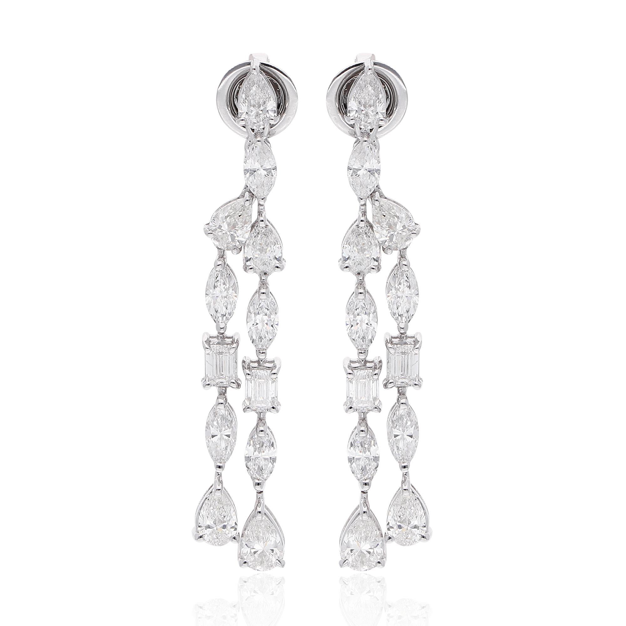 Code article :- SEE-12672 (14k)
Poids brut :- 6.88 gm
Or blanc massif 14k Poids :- 5.92 gm
Poids du diamant naturel :- 4.80 Ct.  ( DIAMANT MOYEN DE PURETÉ SI1-SI2 ET DE COULEUR H-I )
Taille des boucles d'oreilles :- 45 mm environ.

✦