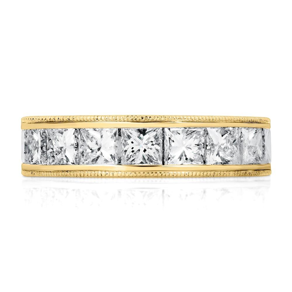 For Sale:  4.80 Carat Princess Cut Diamond Eternity Band G, VS in Gold Channel Set 3