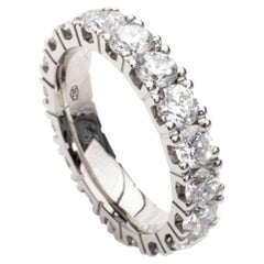 4.80 Carat Round Brilliant Cut Diamond 18K White Gold Eternity Band Ring