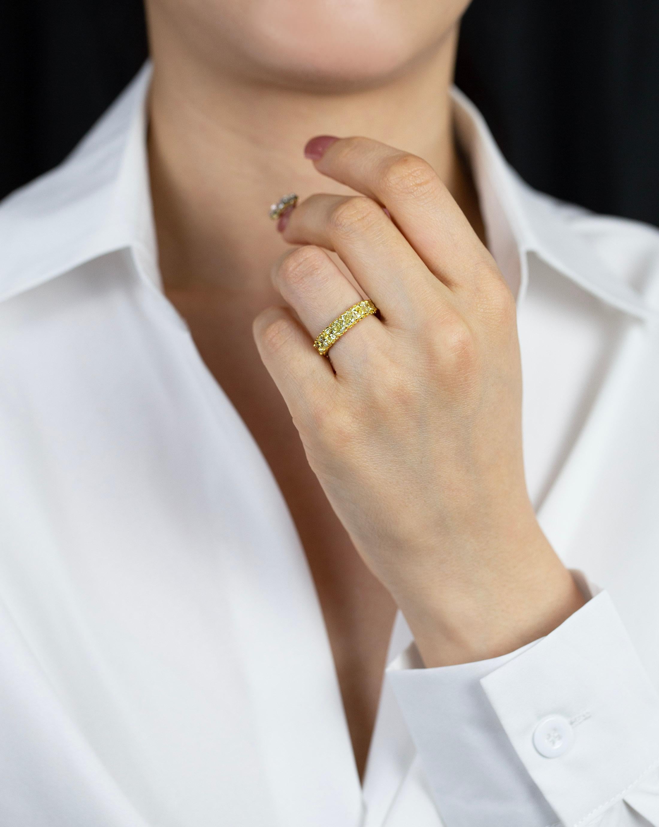 yellow diamond eternity ring