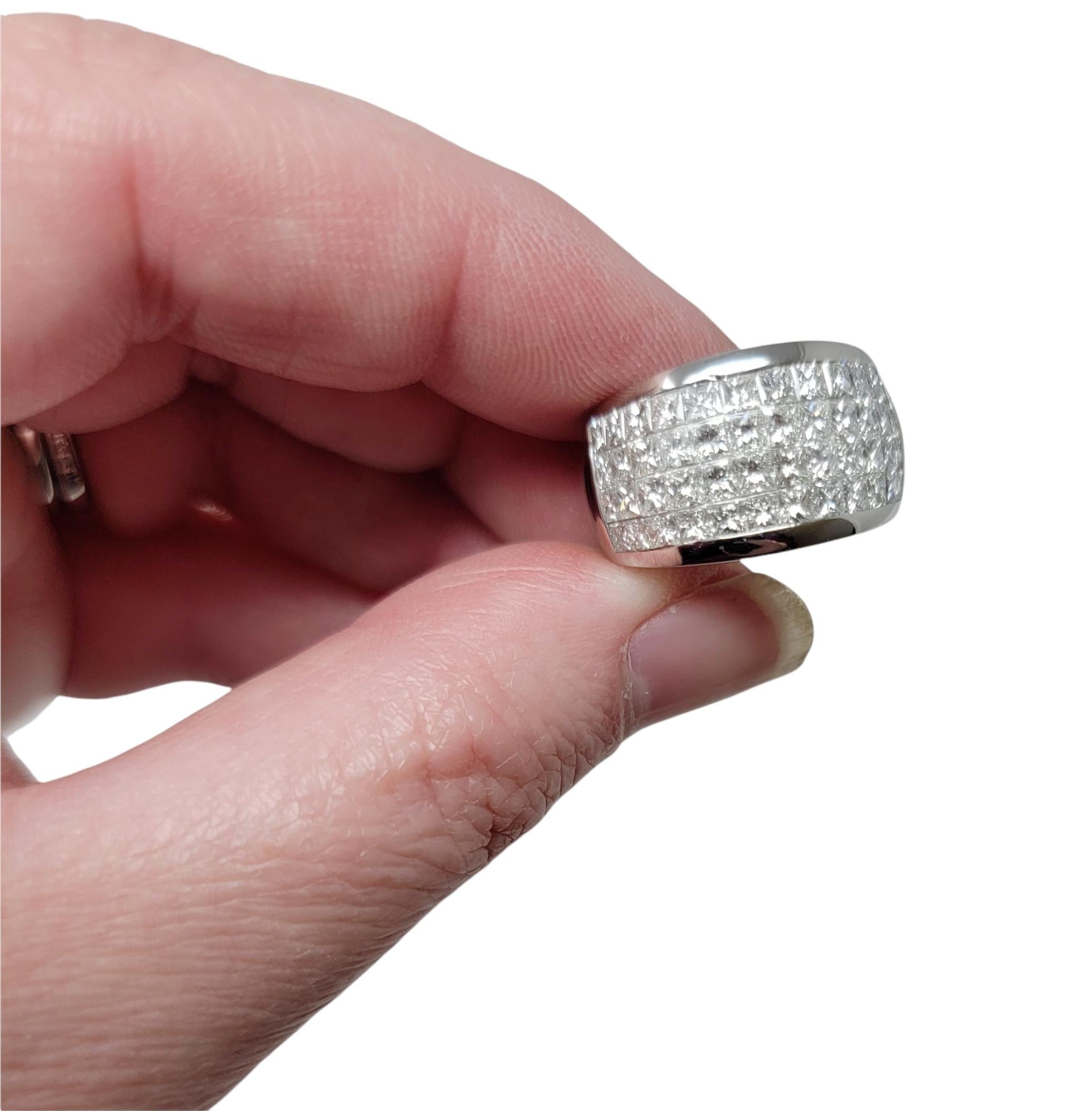 Platinbandring mit insgesamt 4,80 Karat Diamanten im Prinzessinnenschliff, unsichtbar gefasst, mehrere Reihen im Angebot 7