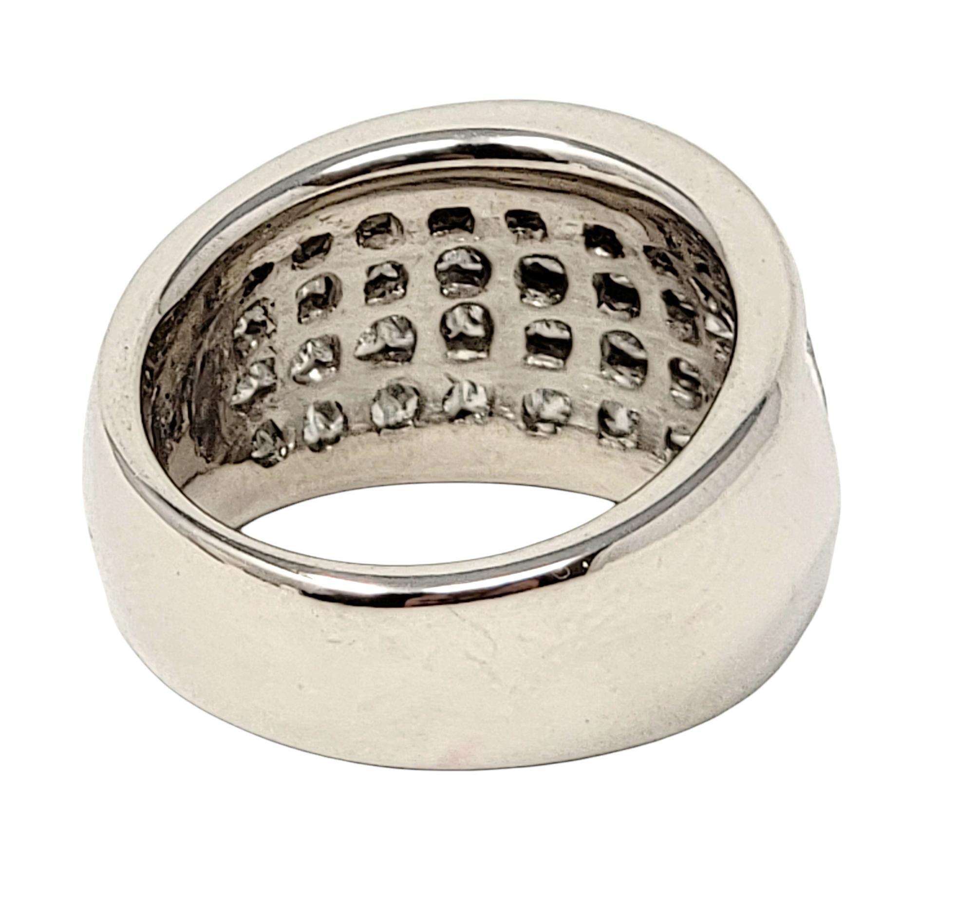 Women's 4.80 Carat Total Princess Cut Invisible Set Multi-Row Diamond Platinum Band Ring For Sale