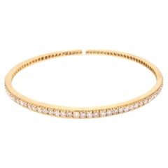 4.80 carats Single Row Diamond Bangle Bracelet in 18k Rose Gold