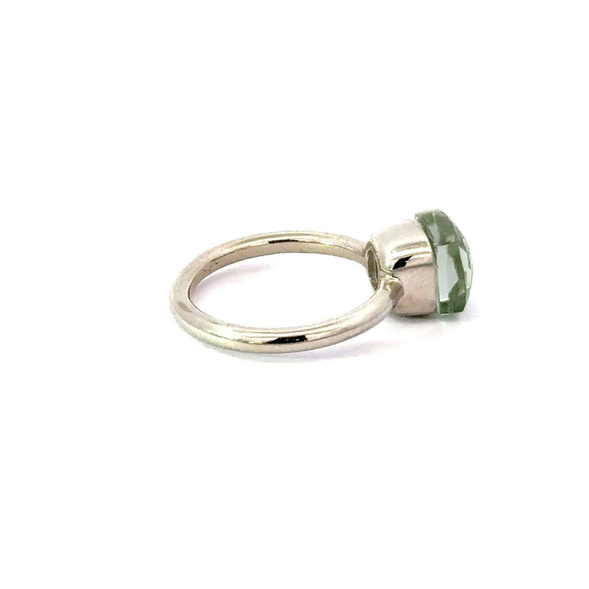 For Sale:  4.80 ct Everyday Green Amethyst Single Stone Ring for Him in 925 Sterling Silver 3