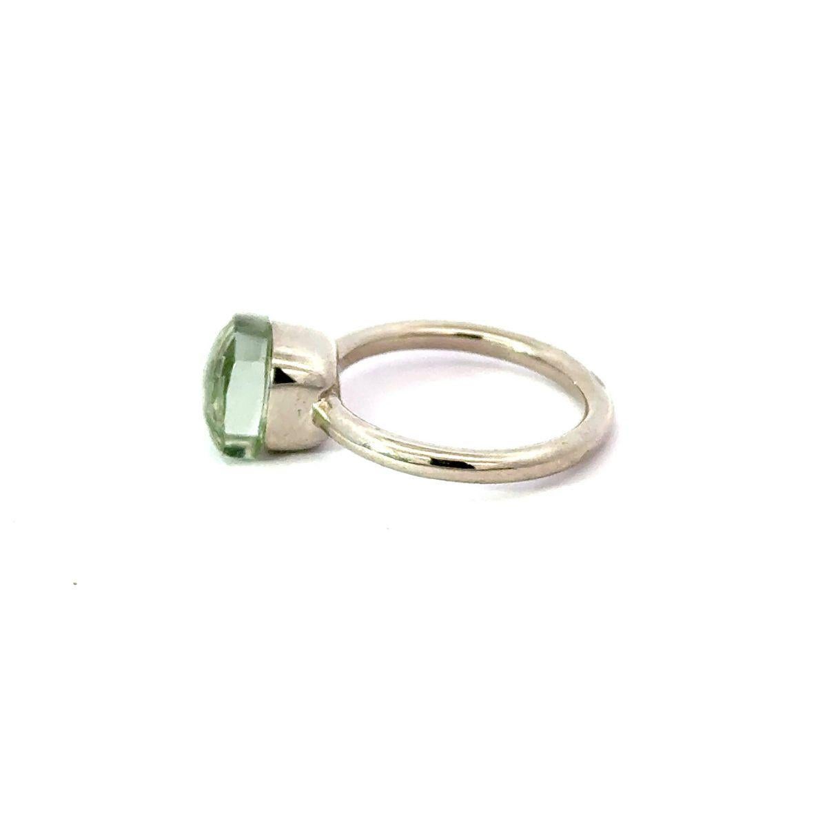 For Sale:  4.80 ct Everyday Green Amethyst Single Stone Ring for Him in 925 Sterling Silver 5