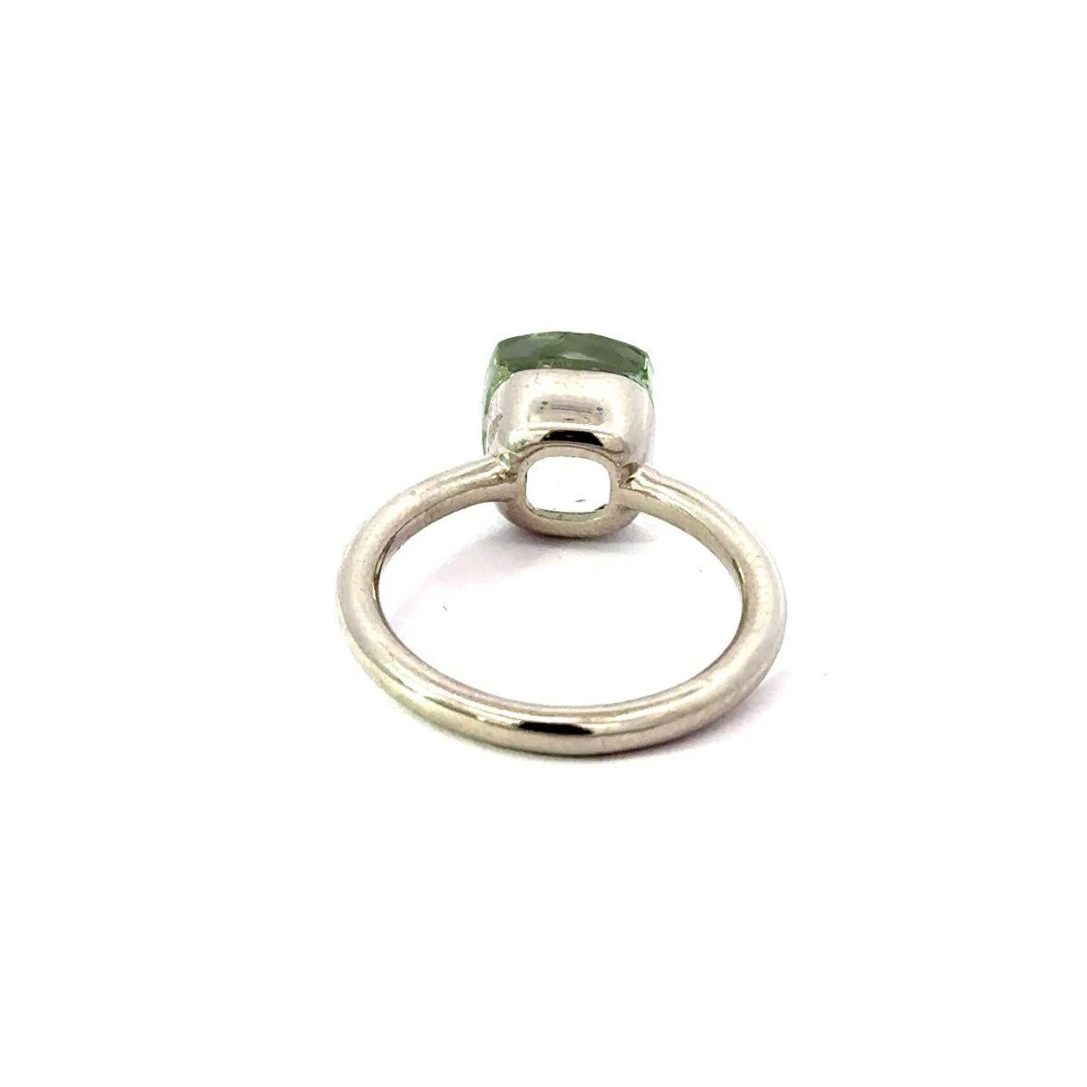 For Sale:  4.80 ct Everyday Green Amethyst Single Stone Ring for Him in 925 Sterling Silver 7