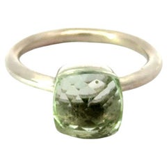 Anello con Single Stone di ametista verde da 4,80 carati per la mamma in argento Sterling 925