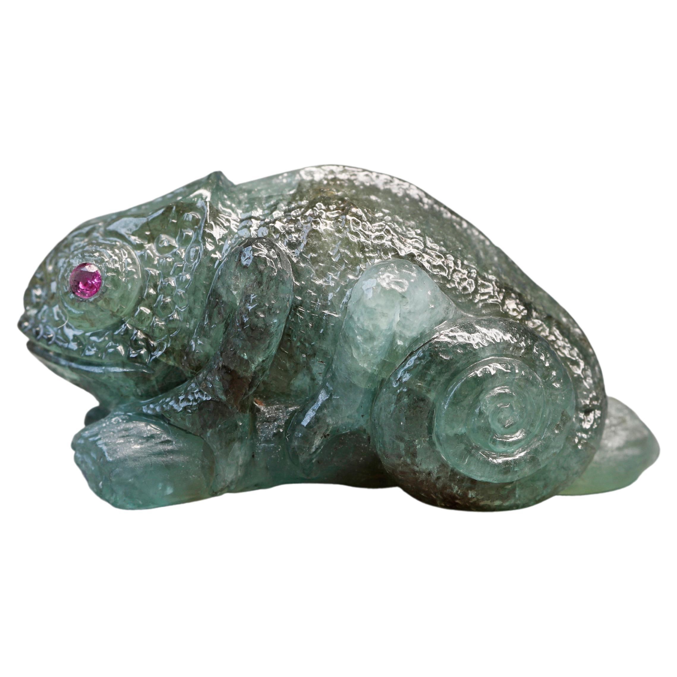 Chameleon en alexandrite naturelle sculptée de 48,02 carats en vente