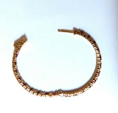 4.80ct Natural Ruby Diamonds Hoop Earrings 14kt Yellow Gold Inside Out*