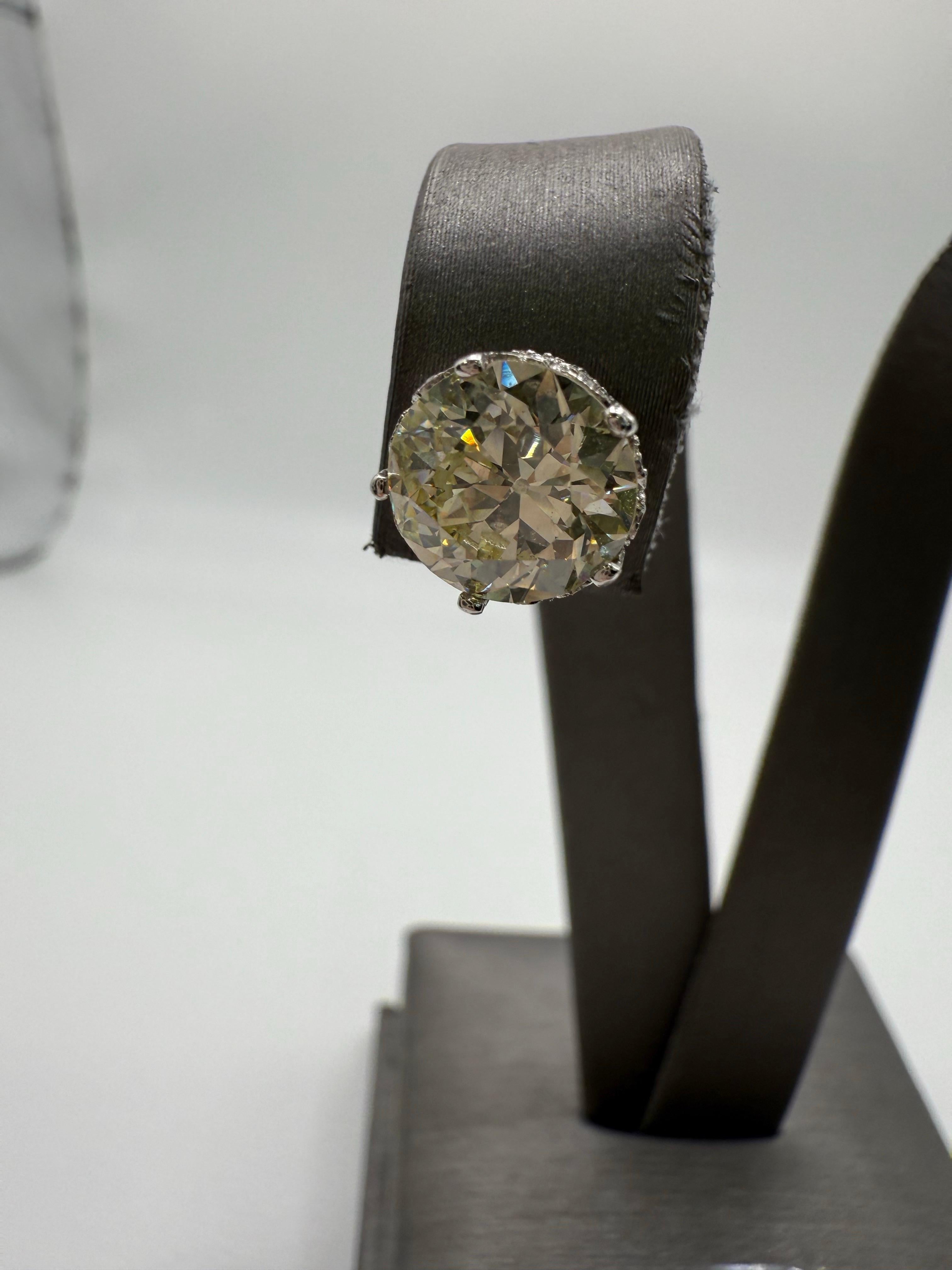 Women's or Men's 4.80ct Old Miners Cut diamond earrings studs 18KT gold RARE find For Sale
