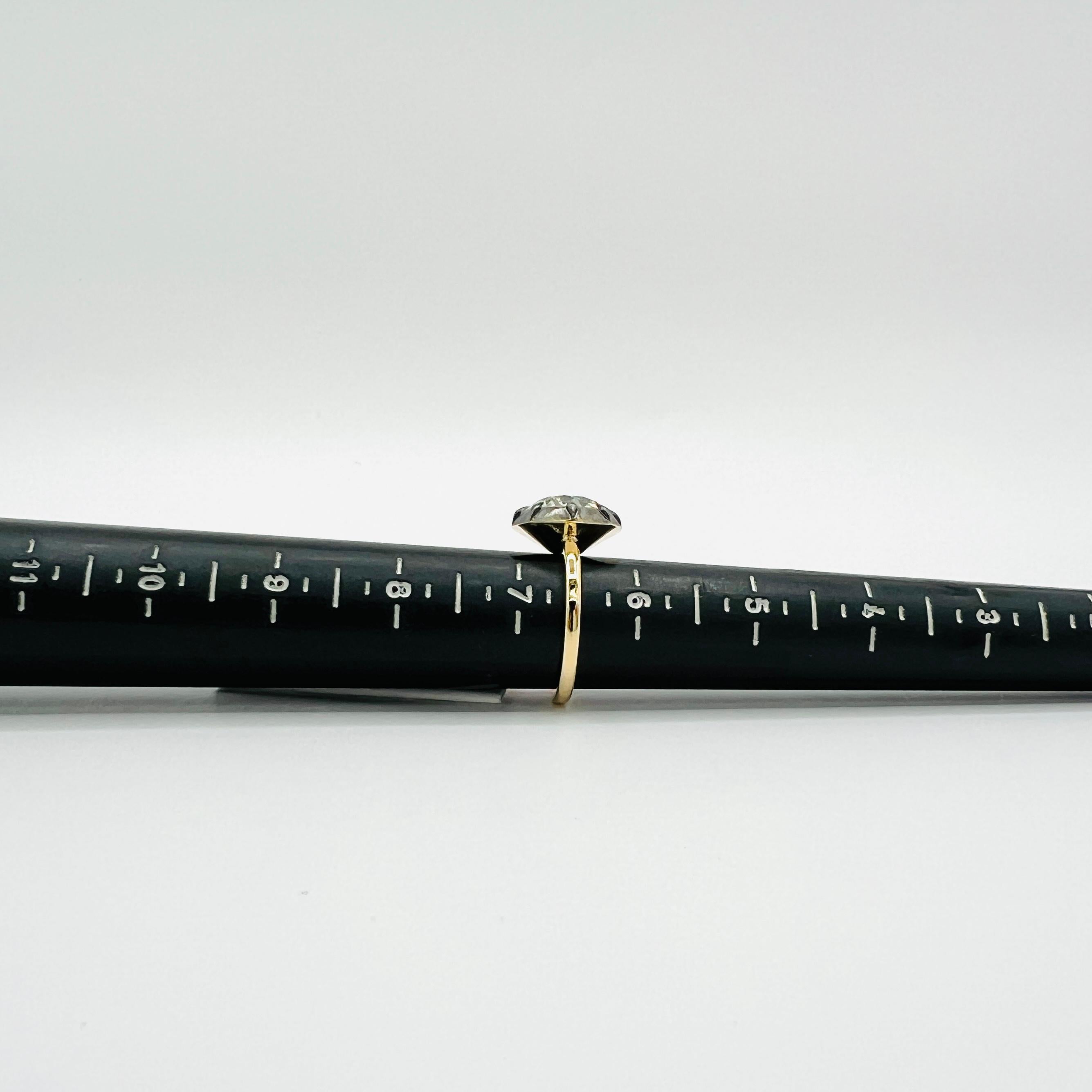 Anillo de diamantes europeos antiguos de 4,81 quilates en rodio negro y oro amarillo de 18 quilates en venta 3