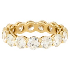 Bracelet éternité en diamant brillant rond de 4,81 carats 14 carats En stock