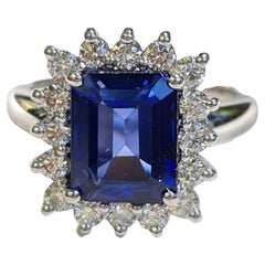 4,81 quilates zafiro 0,70 quilates diamantes naturales anillo declaración