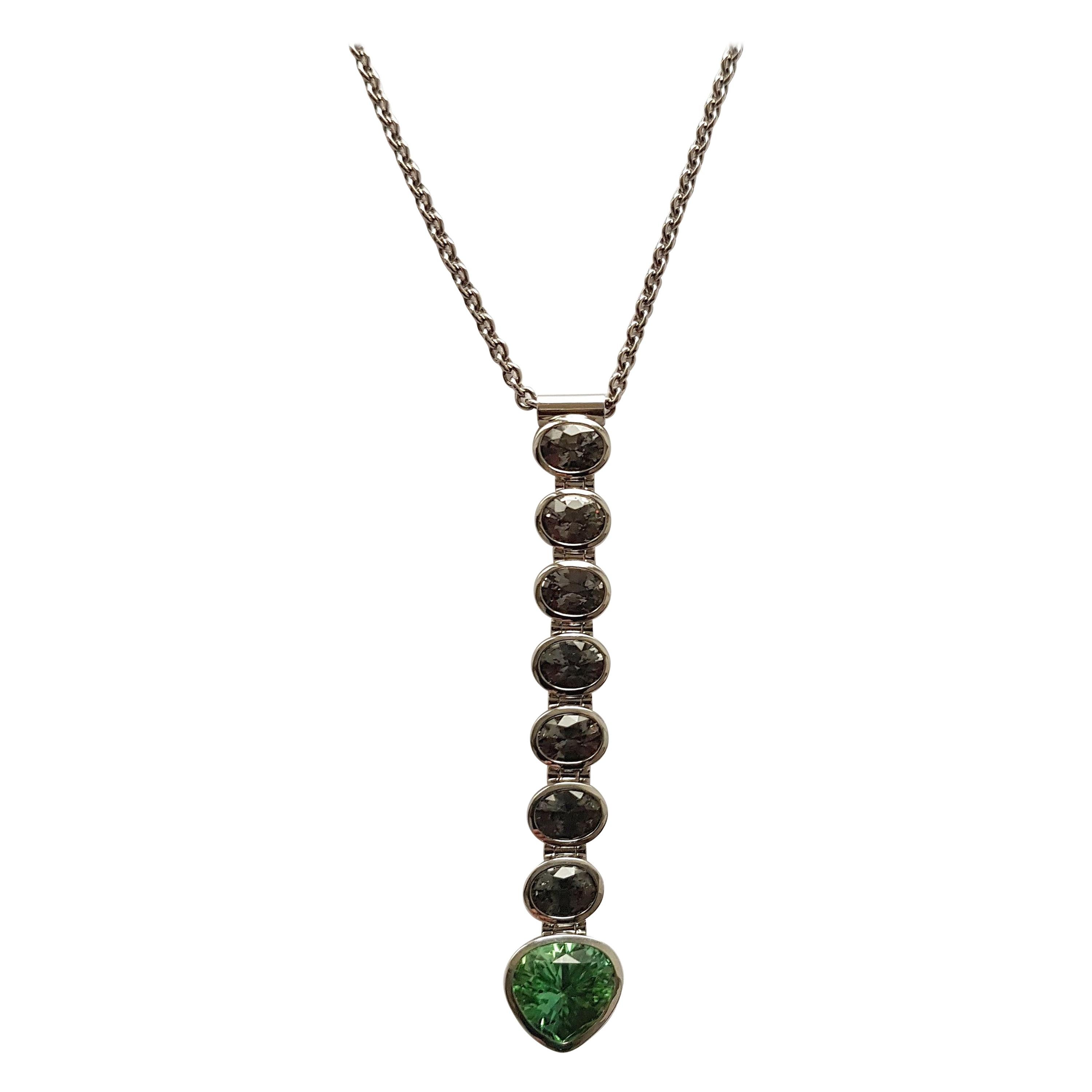 4.81 Carat Tourmaline 8.78 Carat Spinels Platinum Necklace by Georg Spreng