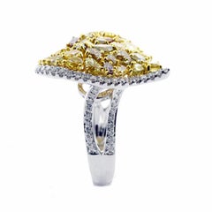 4.81 Carat Natural Fancy Multi-Color Mixed Cut Diamond Heart Shape Ring