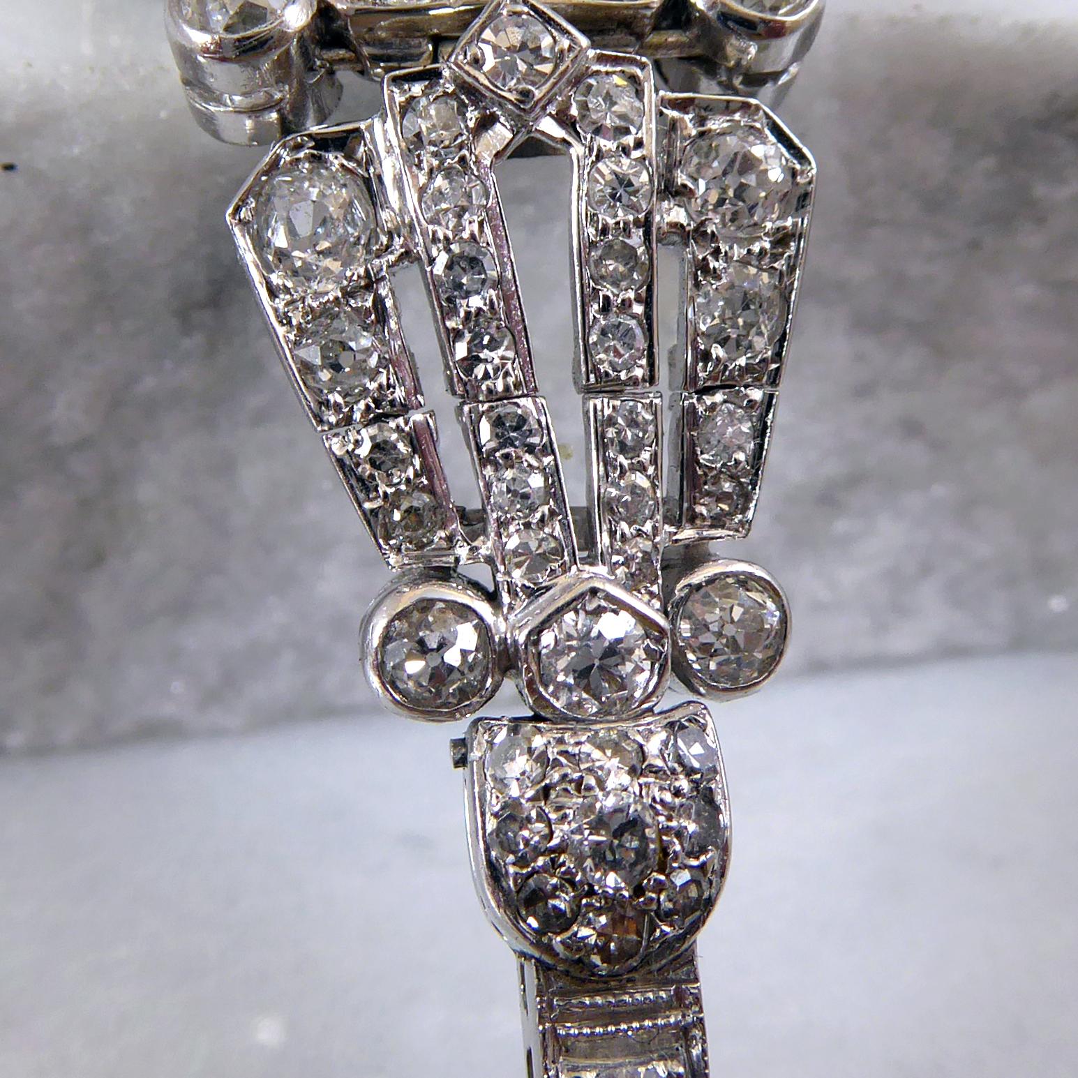 4.82 Carat Art Deco Diamond Bracelet, White Gold, circa 1930 1