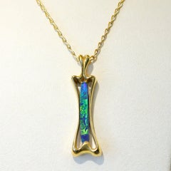 4.82 Carat Australian Boulder Opal & 18K Gold Necklace