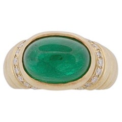 4.82 Carat Emerald Cocktail Ring on 18K Yellow Gold