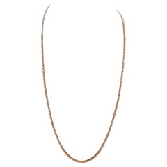 4.82 Carat Round Natural Diamond Tennis Necklace 14 Karat Rose Gold 20''
