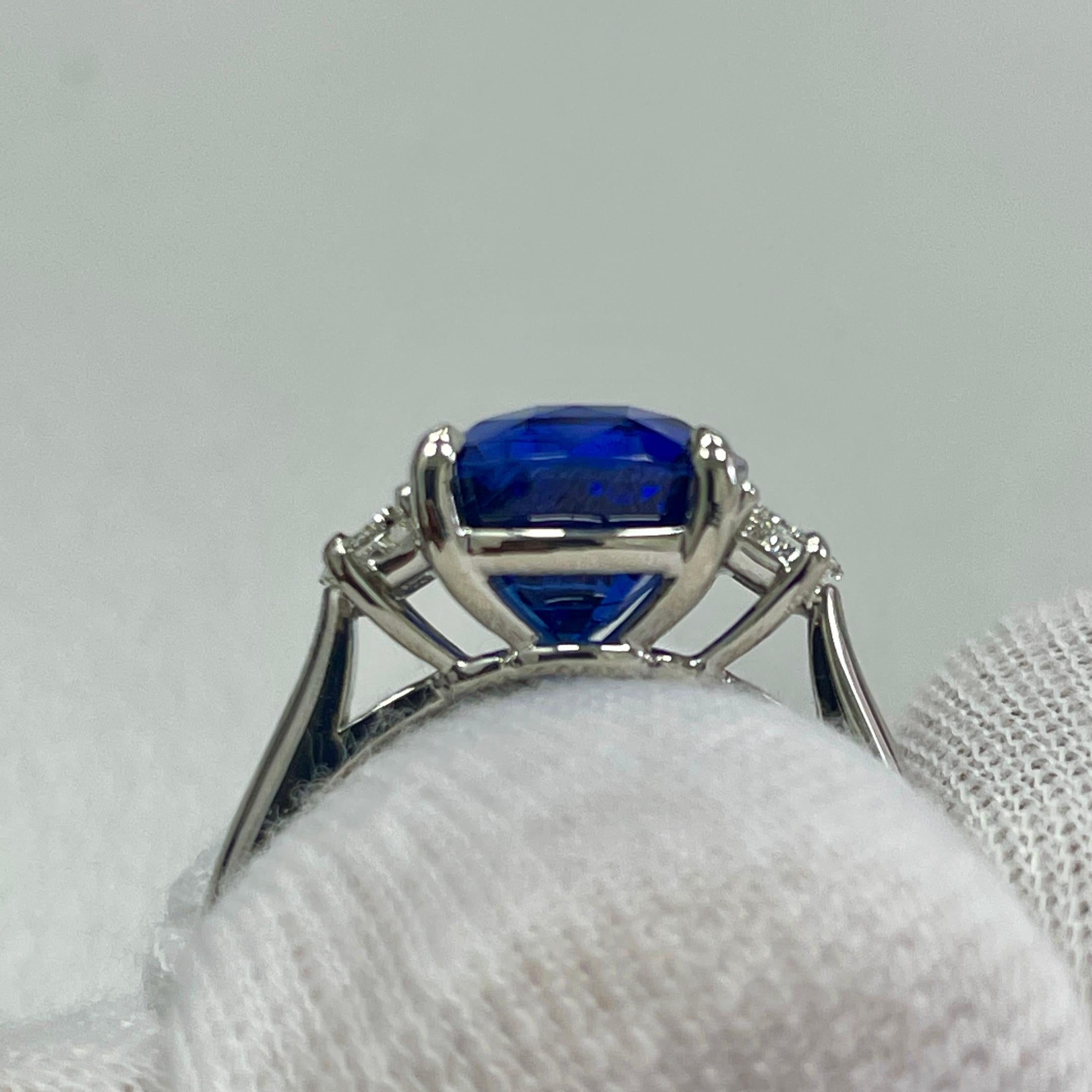 4.82 Carat Sapphire & Diamond White Gold Ring In New Condition For Sale In New York, NY
