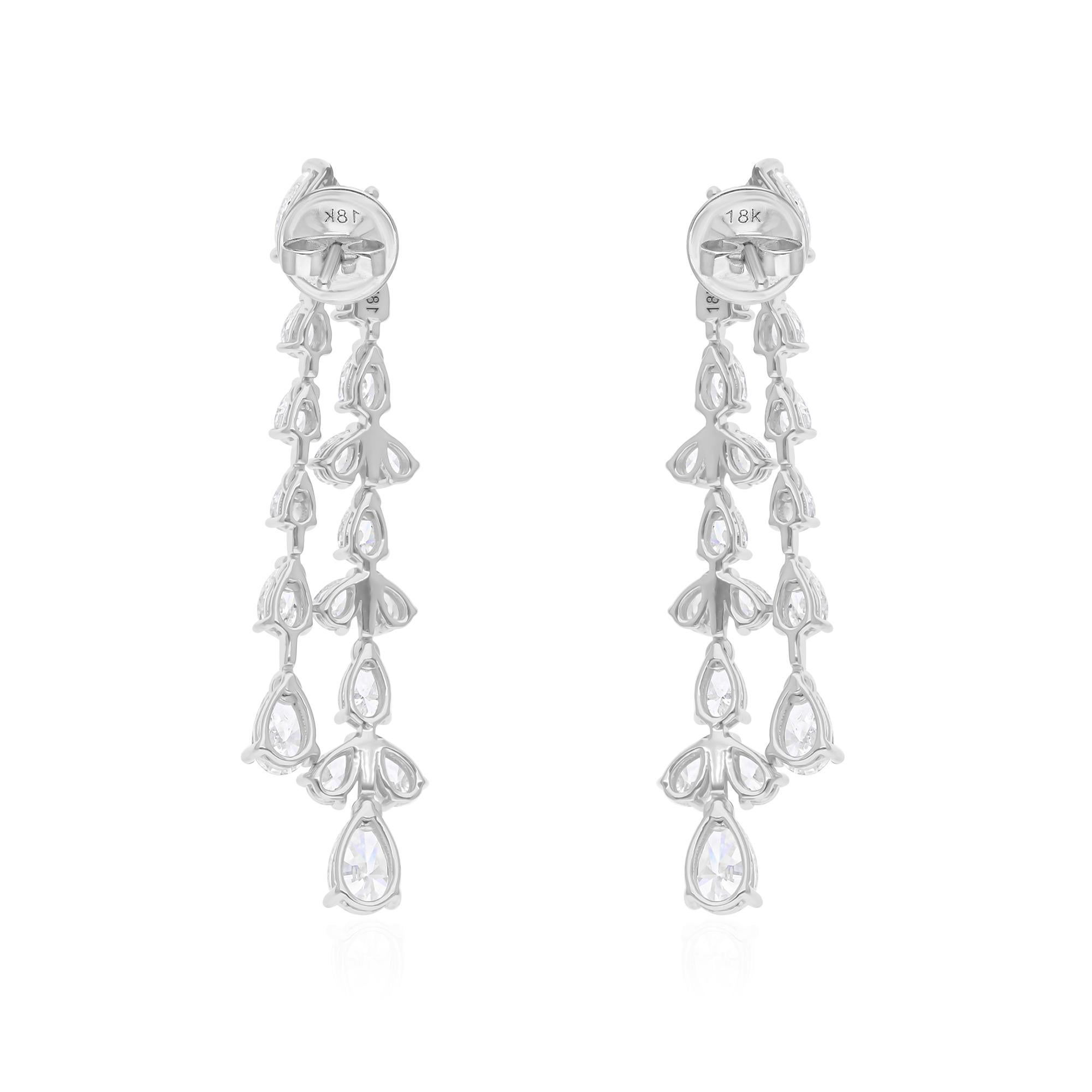 4,82 Karat SI/H Birnenschliff Diamant-Ohrhänger aus 18 Karat Weißgold mit Brillantschliff (Moderne) im Angebot