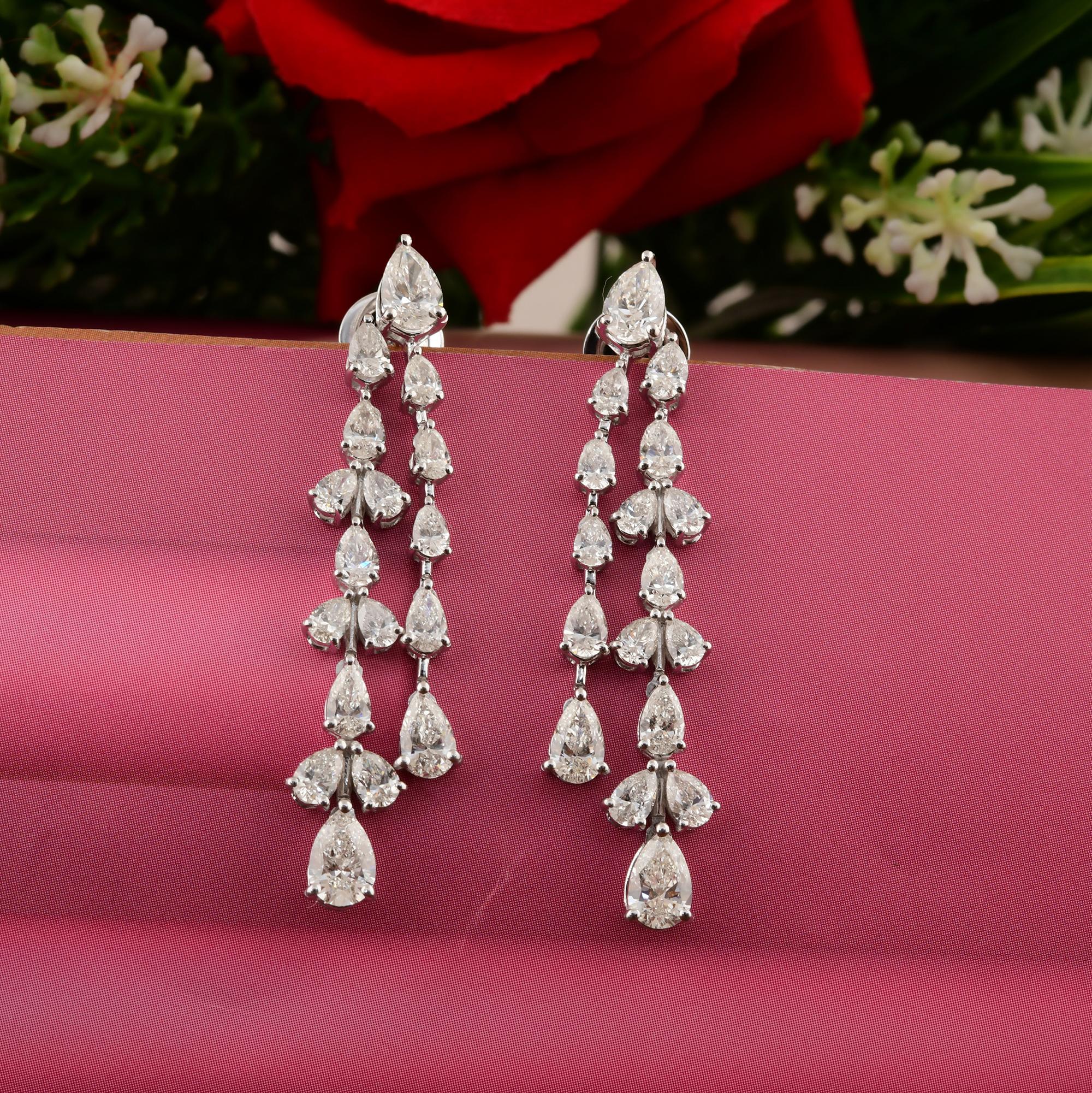 4,82 Karat SI/H Birnenschliff Diamant-Ohrhänger aus 18 Karat Weißgold mit Brillantschliff (Tropfenschliff) im Angebot